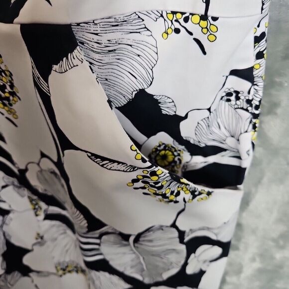 D By Y Ltd Sz 10 Black Yellow White  Dress fit and flare cotton sleeveless - Picture 7 of 12